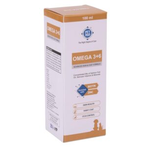 Omega 3+6 Concentrated Salmon Fish Oil for Dogs & Cats with Vitamins & Minerals | Shinier Coat, Itch & Allergy Control | Improves Skin & Hair Health | Nutritional Supplement for Pets - 100 ml