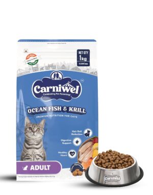 Ocean Fish & Krill Dry Cat Food for Adult Cats, Ocean Fish & Krill Dry Cat Food for Adult Cats, 1kg Pack + Free Food Bowl