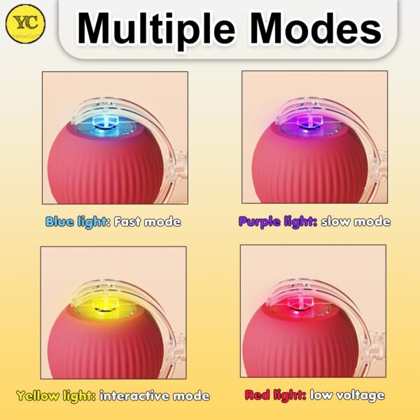 YellowCult Interactive Cat Toys Ball – Smart Rolling LED Ball, Automatic & USB Rechargeable Motion Activate for Indoor Kitten Puppy Dog cat- Pet Exercise, IQ Training, Fun & Engaging Pet Toy