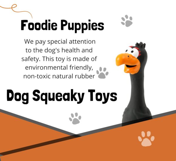 Foodie Puppies Natural Latex Rubber Squeaky (Black Eagle) Dog Toy | Small to Medium Dogs & Puppy | Durable, Fetch & Chew Safe Play Toy | Reduce Separation Anxiety