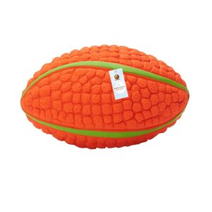 Foodie Puppies Interactive Latex Squeaky Chew Toy for Small to Medium Dogs (Corn Rugby - Large) | Durable, Non-Toxic & Soft Teething, Floating, Training & Bouncing Pet Toy