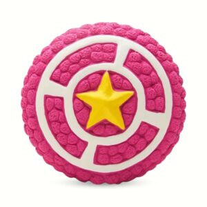Foodie Puppies Interactive Non-Toxic Soft Latex Squeaky Chew Toy for Small to Medium Dogs (Pink Pie - Large) | Chewing, Floating, Training, and Bouncing | Reduce Separation Anxiety
