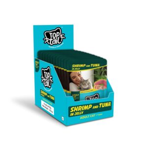 Wet Cat Food Jelly Form | for 1+ Year Adult Wet Cat Food Jelly Form | for 1+ Year Adult Cat Food High Protein & Omega 3, Healthy Skin & Coat | No Artificial Preservatives | (85g Each Pack) (Pack of 12, Shrimp & Tuna Fish)