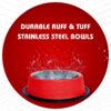 71bhT7CmHwL._SL1500_.jpg Pets Empire Stainless Steel Dog Bowls– Medium Size Food & Water Bowl Set for Dogs & Cats | Non-Slip, Rust-Resistant, Durable | Red Marble Design (700ml x 2)