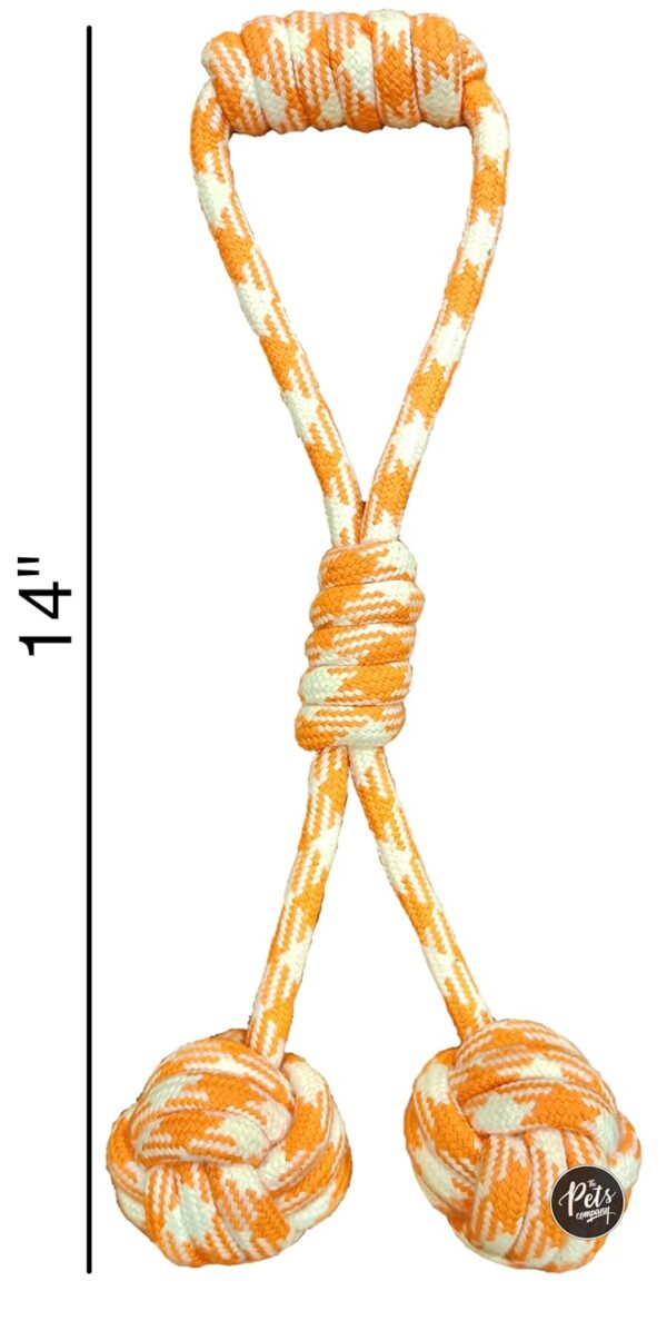 The Pets Company Natural Tug Ball with Knot Dog Rope Toy for Aggressive Chewers, Dental Tug Dog Toys for Medium & Large Dogs