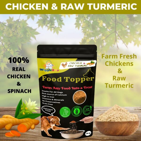 71c2u8eTYL._SL1080_.jpg Magical Dog Food Topper || Joy of Best Taste || Chicken & Raw Turmeric Flavour || Grain Free & Protein Rich || Anti Oxident || 70g