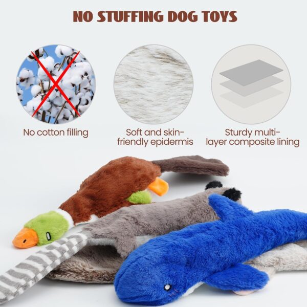 The Pets Company No Stuffing Plush Puppy, Dog Chew Toy Squeaky Crinkle Crackle, Durable Toys for Dogs, Interactive Pet Chew Toys for Small Medium Large Breeds, Boredom Buster - Fox (44 Cms)