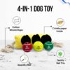 Goofy Tails Traffic Light Plush Toy With 3 Squeaky Tennis Balls for Dogs - Crinkle and Chew Toys for All Breeds - Ball and Rope Toys