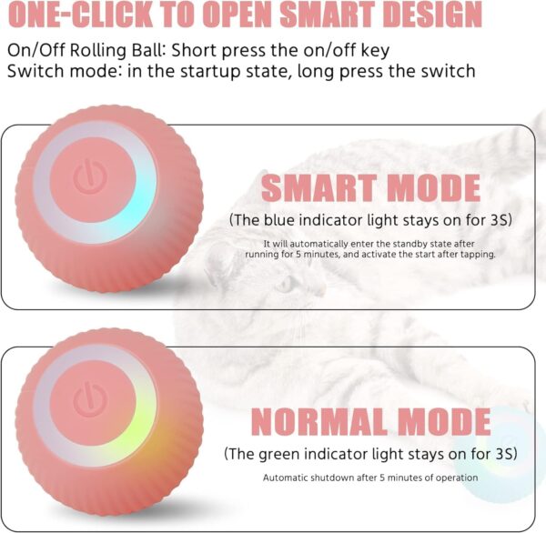71c9UHEmoL._SL1500_.jpg BELOXY Toy Intelligent Funny 360 Degree Rotatable Toys Rechargeable Rotating Ball with LED Light, Chasing Toy Automatic Rotating Smart Obstacle Avoiding (Pink) (Multi)