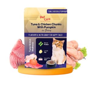 Wet Cat Food, Pure Tuna & Chicken Chunks with Pumpkin (Pack of 12) | Wet Food for Kittens | All Life Stages
