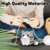 Crochet Toys, Handmade Cat Crochet Animals, Cute Crochet Gift for Home and Office Decor, Emotional Support Animal Toy, Cute Things for Study Table Desk Decoration (7x6 cm, Grey)