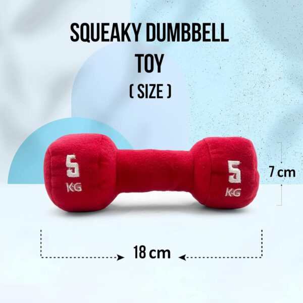 71cZ74pxqWL._SL1500_.jpg Goofy Tails Gym Series Dumbbell Plush Toy for Dogs | Squeaky Toy for Dogs and Puppies | Great for Playing Fetch and Retrieve (Red)