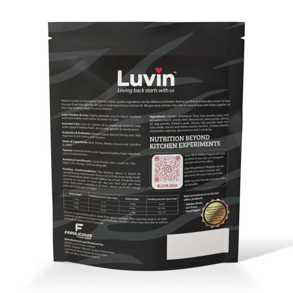 71d4C3T0ueL._SL1500_.jpg Luvin Artisanally Baked Premium Dry Cat Food - 1.5Kg | Cat & Kitten 6m+ | Digestive Care Optimal Growth Formula for All Life Stages