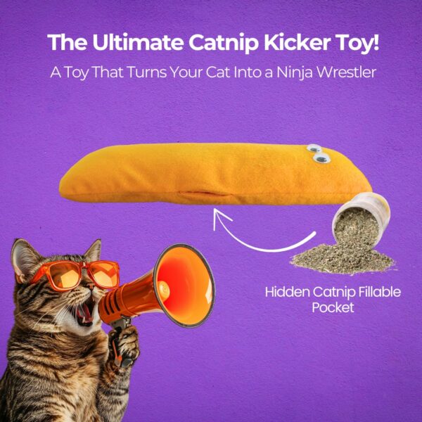 71d6GpCujL._SL1080_.jpg Cat Kicker Plush Toy Set for Cats & Kittens | Soft, Colorful & Lightweight Toys with Catnip fillable Pocket | Non-Squeaky, Fun Indoor Play | Pack of 3 (Colors May Vary)