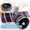 Cat Tunnel Kitten Dog Rabbits Cat Interactive Toy Play Toy Foldable Pet Cat Toy with Ball Tunnel (3 Way, Pink),for kid