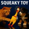 Western Era Squeaky Chicken Dog Toy 32CM | Rubber Rooster Shaped Interactive Chew Toy for Dogs & Puppies | Built-in Squeaker for Fetch & Training | Textured Surface for Teeth Cleaning | Funny Dog Toy