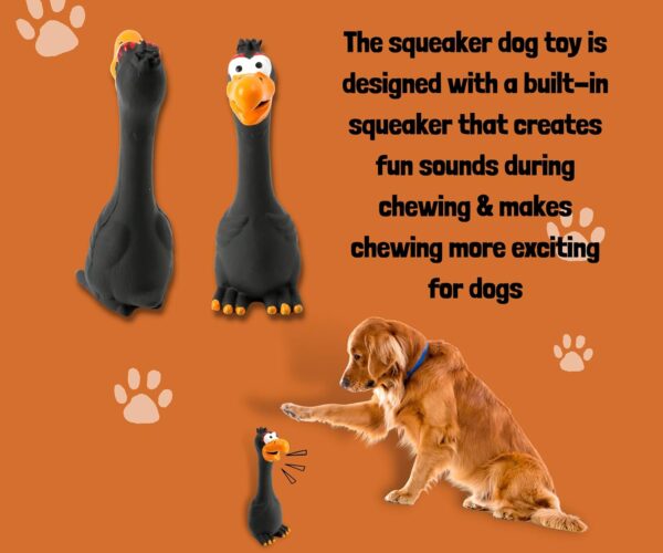 Foodie Puppies Natural Latex Rubber Squeaky (Black Eagle) Dog Toy | Small to Medium Dogs & Puppy | Durable, Fetch & Chew Safe Play Toy | Reduce Separation Anxiety