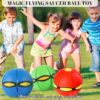 Dog Flying Saucer Disc, Outdoor Flat Throw Toy, Changeable Shape Pet Ball, Medium Large Dogs, Decompression Bouncy Ball (Red)