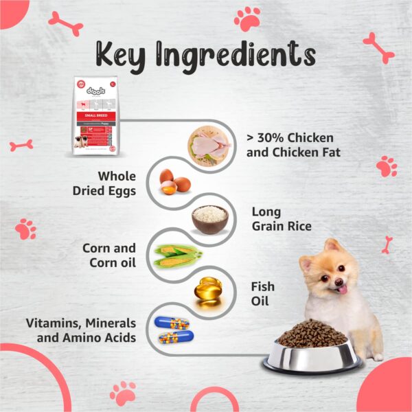 71eJjwLYGcL._SL1500_.jpg Drools Small Breed Puppy Dog Food, 1.2kg + Free Creamy Dog Treat (75g)