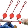 3 Pcs Durable Dog Ball with Rope - Interactive Dog Toys for Large Dogs and Puppies, Tough Dog Rope Toy for Fetch, Tug of War and Teeth Cleaning