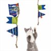 BarkButler x FOFOS S.O.S Flag Teaser Cat Toy - US Grade Organic Catnip, Multicoloured, Recycled Plastic Bottles, Jute Rope Interactive for Cats, Perfect as Kitten Toy