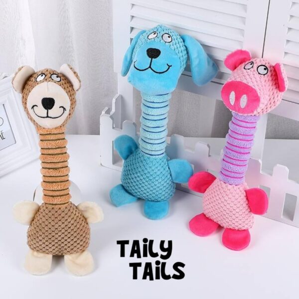 Dog Toy with Sound - Plush Chew & Squeaker & Crinkle Toy - Interactive Chew Toy - Non-Toxic Play Dog Toy - Small Medium & Large Dogs - Long Neck Toys for Dogs (Long Neck Bear (Brown))