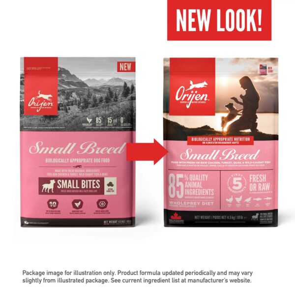 ORIJEN Small Breed Dry Dog Food, Grain Free Dry Dog Food for Small Breeds, Fresh or Raw Ingredients, 1.8 Kg