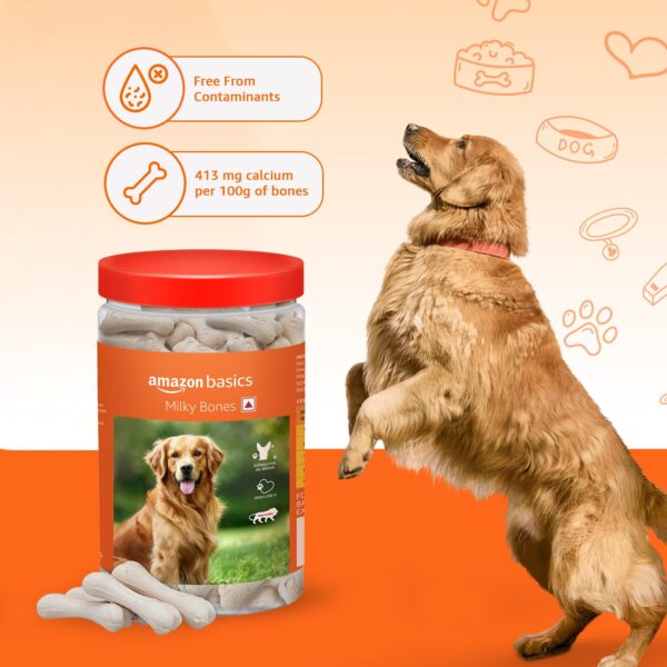 71fGHMiByKL._SL1500_.jpg Amazon Basics Dog Calcium Bones | for All Breeds | Milky Bones | 800 g | All Life Stages