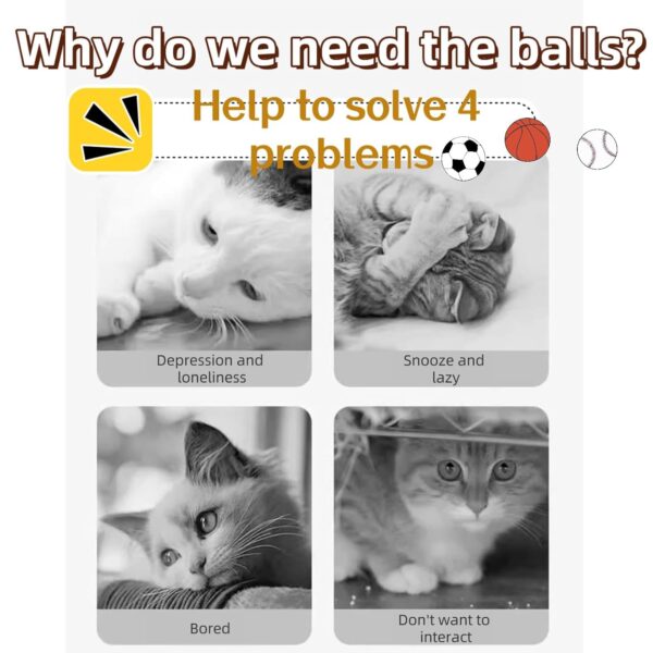 71fRk6xGb5L._SL1500_.jpg Cat Toys, 3PCS Bouncy Ball for Indoor Cats, Elastic Rubber Ball with Feathers, Interactive Kitten Toys for Persian Cats, Fun Exercise and Play for Cat