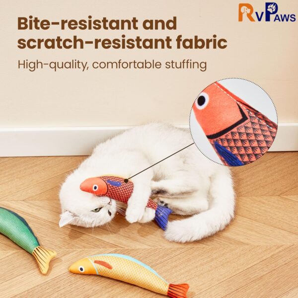 71fXhP02WWL._SL1500_.jpg RvPaws Catnip Fish Toys for Cats,1 Pcs Pack Catnip Toy Interactive Plush for Indoor Cats Toys with Bell - Scratch Chewing Teeth Grinding Pillow Cleaning Kick Bite Resistant for Kitten Toy