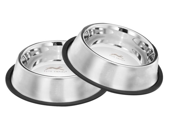 Pets Empire Stainless Steel Dog Bowl, Dog Food Bowl, Dog Pets Empire Stainless Steel Dog Bowl, Dog Food Bowl, Dog Feeding Bowl, Medium (Set of 2 x 700ml)
