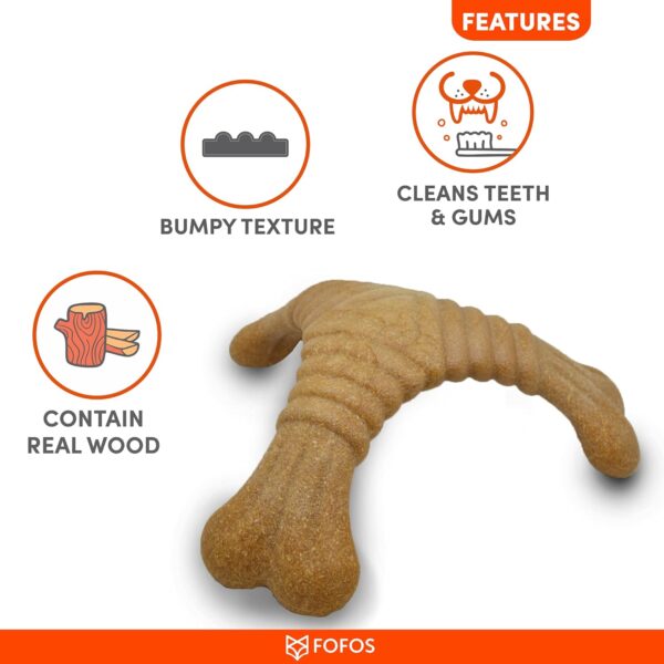 71gSLWocAVS._SL1500_.jpg BarkButler x FOFOS Woodplay Triangle Dog Chew Toy - Real Wood Fibre Chew Toys for Dogs, Dog Toys for Large Dogs (10-30kgs) - Brown