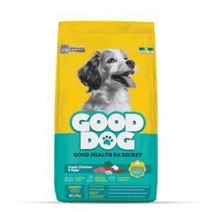 Good Dog Puppy Dry Dog Food | Oven Baked | Fresh Chicken & Eggs | 1.3 kg | Palatable Meal for Healthy Growth, Strong Bones, Immunity & Digestion | Nutritionally Crafted & Suitable for All Breeds