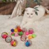 71gkn7-f2CL._SL1000_.jpg Cat Toys - 2pcs Interactive Cat Balls with Bell, Colorful Kitten Toys, Cute Caged Bell Rolling