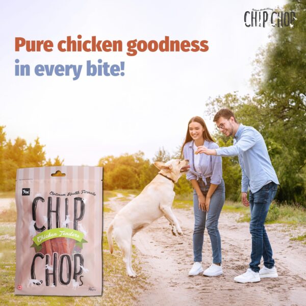 71gwEWTzbgL._SL1500_.jpg Chip Chops All Life Stages Chicken Tenders Slice, Dry Dog Treat, 70g, Optimum Health Formula