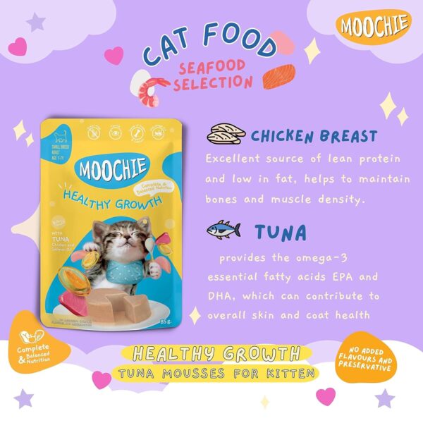 MOOCHIE Wet Cat Food Grain-Free Gravy Cat All Mix Flavour for Cat Food (6 x 85g) Wet Variety Pack Natural and Grain-Free with No Artificial Flavours