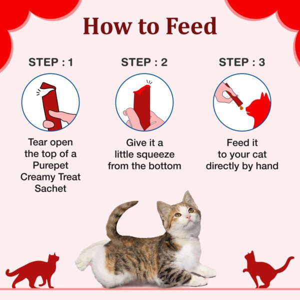 PUREPET Creamy Cat Lickable Treats, Crab & Chicken, Pack of 5 X 75 G, Total 375 G,All Life Stages