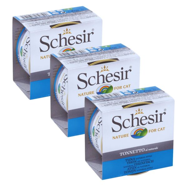 71i7pF1KdrL._SL1500_.jpg Schesir Tuna Natural Style Cat Wet Food – Premium High-Protein Tuna Fillets, 85g 100% Natural, Grain-Free, Omega-Rich Nutrition(Pack of 3)