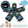 Cat Tunnel Kitten Dog Rabbits Cat Interactive Toy Play Toy Foldable Pet Cat Toy with Ball Tunnel (5 Way, Dark Blue)
