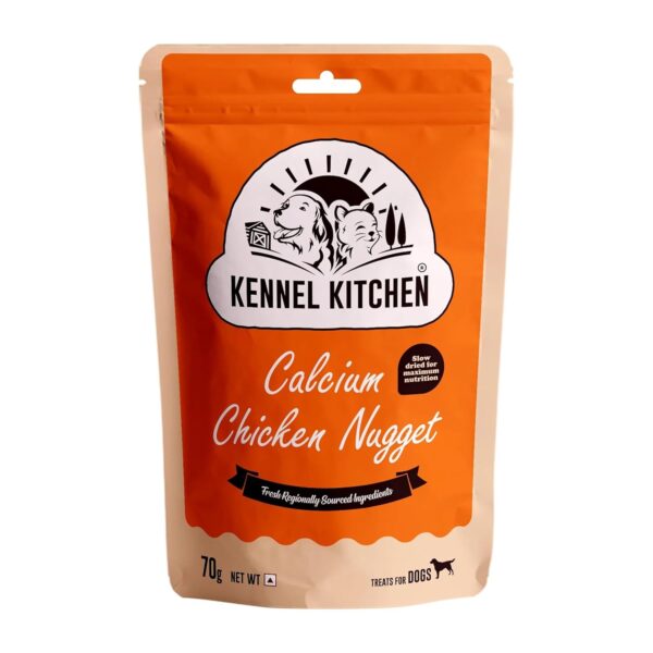 Kennel Kitchen Calcium Chicken Nugget Treats for Dogs, 70g (Pack of 1) | Limited Ingredients | High in Calcium & Protein & Low in Fat | Easy to Chew for Stronger Bones and Teeth, All Life Stages