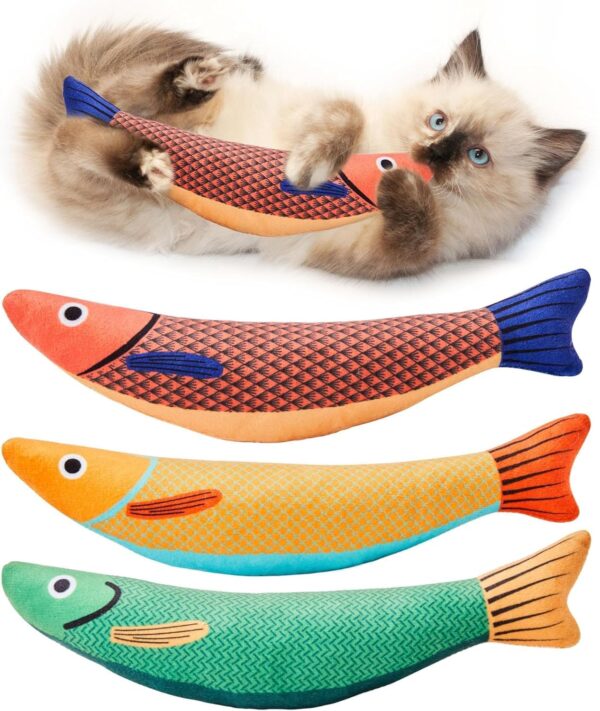 RvPaws Catnip Fish Toys for Cats,1 Pcs Pack Catnip Toy RvPaws Catnip Fish Toys for Cats,1 Pcs Pack Catnip Toy Interactive Plush for Indoor Cats Toys with Bell - Scratch Chewing Teeth Grinding Pillow Cleaning Kick Bite Resistant for Kitten Toy