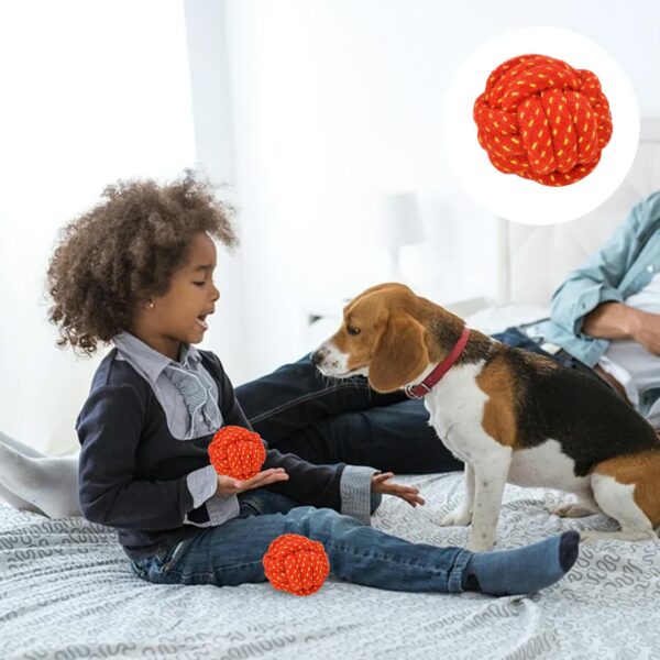 71j7AlGhs6L._SL1500_.jpg PremiumAV Knotted Durable Big Ball Rope Toy for Dogs & Puppies – Tough Chew Toy, Long-Lasting Dental Care & Interactive Fetch Toy for Aggressive Chewers