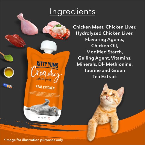 Kitty yums Creamy Lickable Real Chicken Cat Treat 960g Pack(80g X 12)
