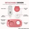 71jdiPT3D0L._SL1500_.jpg Foodie Puppies Gravity Cat Food and Water Bowl Set - (Pink) | 2in1 Automatic Drinking Flowing Water and Food Bowl | Detachable Elevated Cat Bowl Stand Wet and Dry Food Bowl for Cats & Small Dogs
