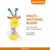 BarkButler x FOFOS Puppy Teething Squeaky Toy Giraffe Dog Toy - Yellow, Multi-Material, Squeaky Dog Toys, Ideal Puppy Toys for All Breeds of X-Small - Small Size (0-10kgs)