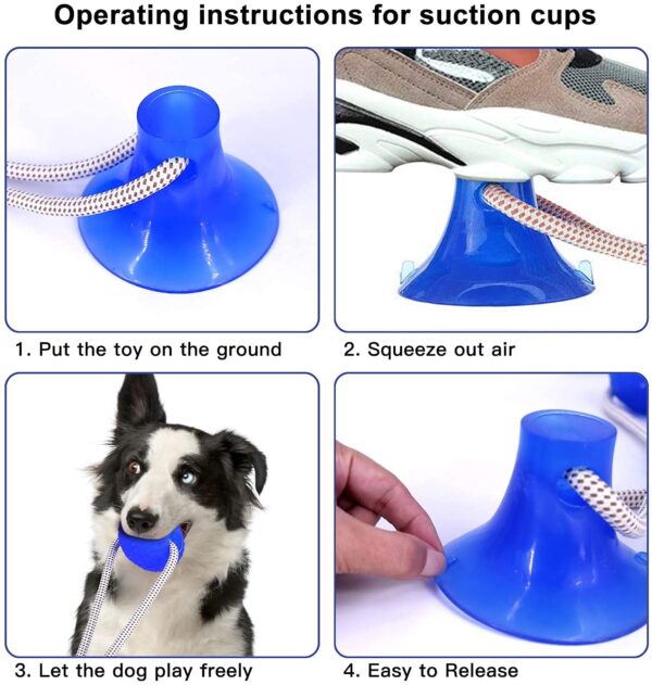 PETS EMPIRE Multifunctional Dog Chew Toy with Double Suction Cup | Interactive Tug Toy for Aggressive Chewers, Puppy Toothbrush & Teeth Cleaning Molar Bite Stick