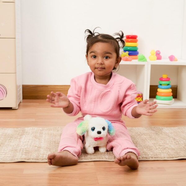 Amazon Brand - Jam & Honey Poochie Puppy Deluxe | 15 cm Electronic Plush Dog Toy | Sound-Enabled | Multicolor Ears | Soft & Huggable | BIS Certified | for Kids 3+ Years