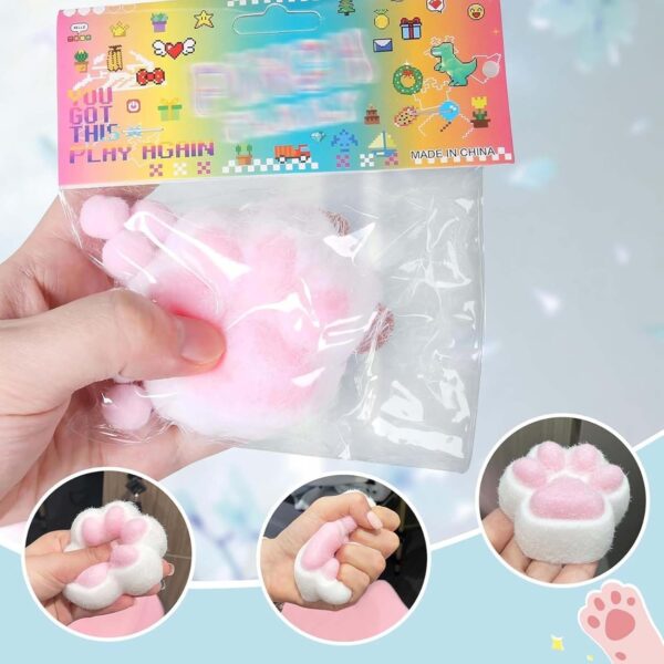 Taba Squishy, Super Soft Large Fufu Squishy Cat Paw, Stress Relief Toys Adults, Fidget Toys Adults, Pink and White Cat Paw Design, Soft and Durable Squishy Toy