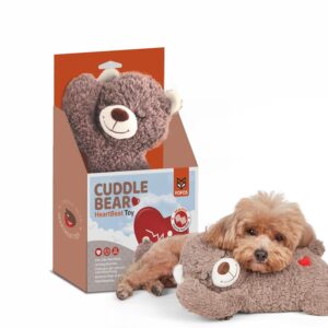 BarkButler x FOFOS Heartbeat Bear - Plush Toys for Dogs, BarkButler x FOFOS Heartbeat Bear - Plush Toys for Dogs, Interactive Dog Toys for Medium Dogs (0-20kgs) - Brown