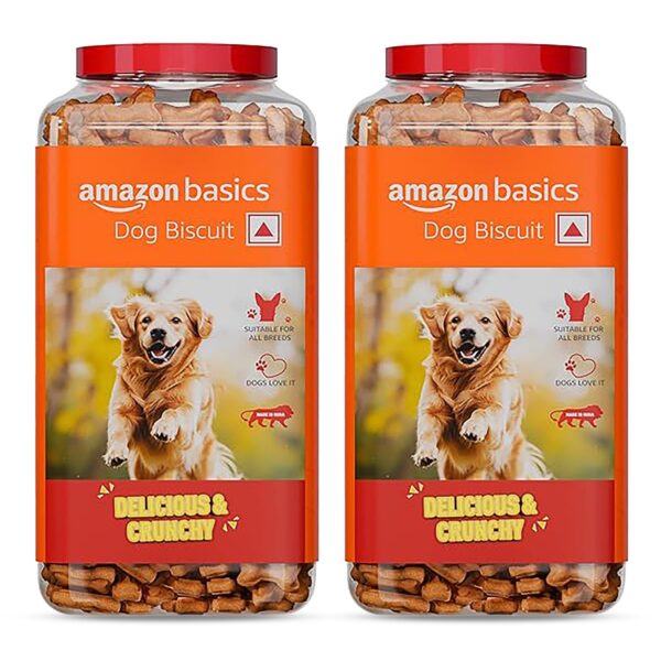 Amazon Basics Dog Biscuits for All Breeds | 1 kg Amazon Basics Dog Biscuits for All Breeds | 1 kg (Pack of 2) | for All Life Stages